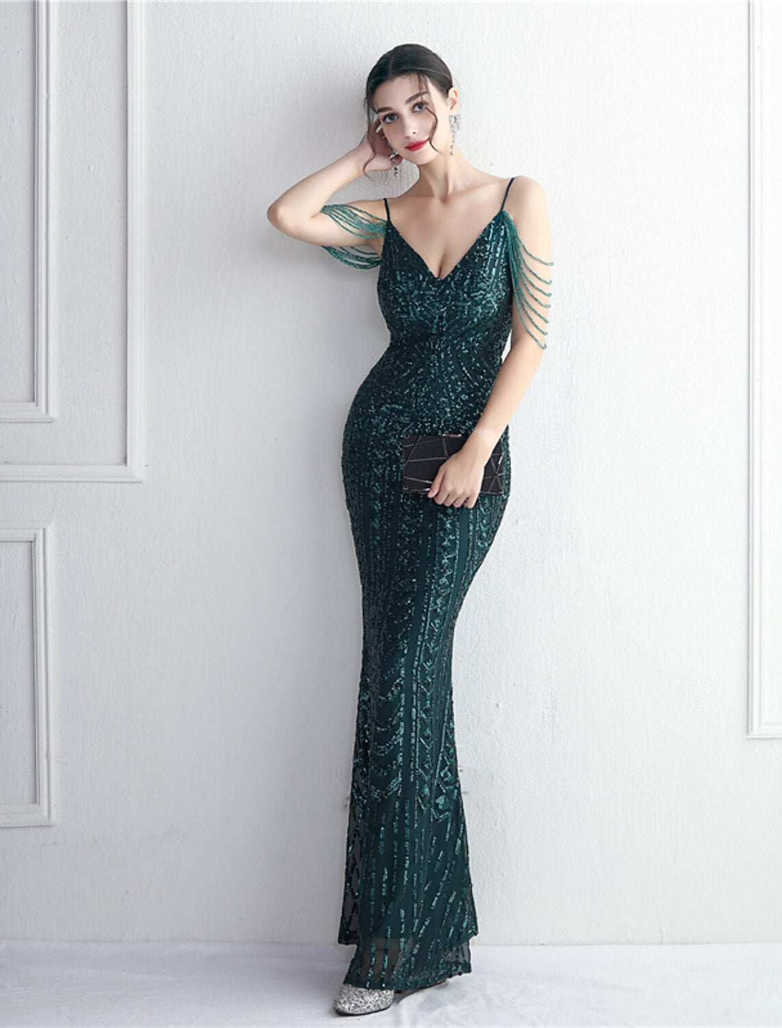 Mermaid / Trumpet Evening Gown Sparkle & Shine Dress Formal Wedding Guest