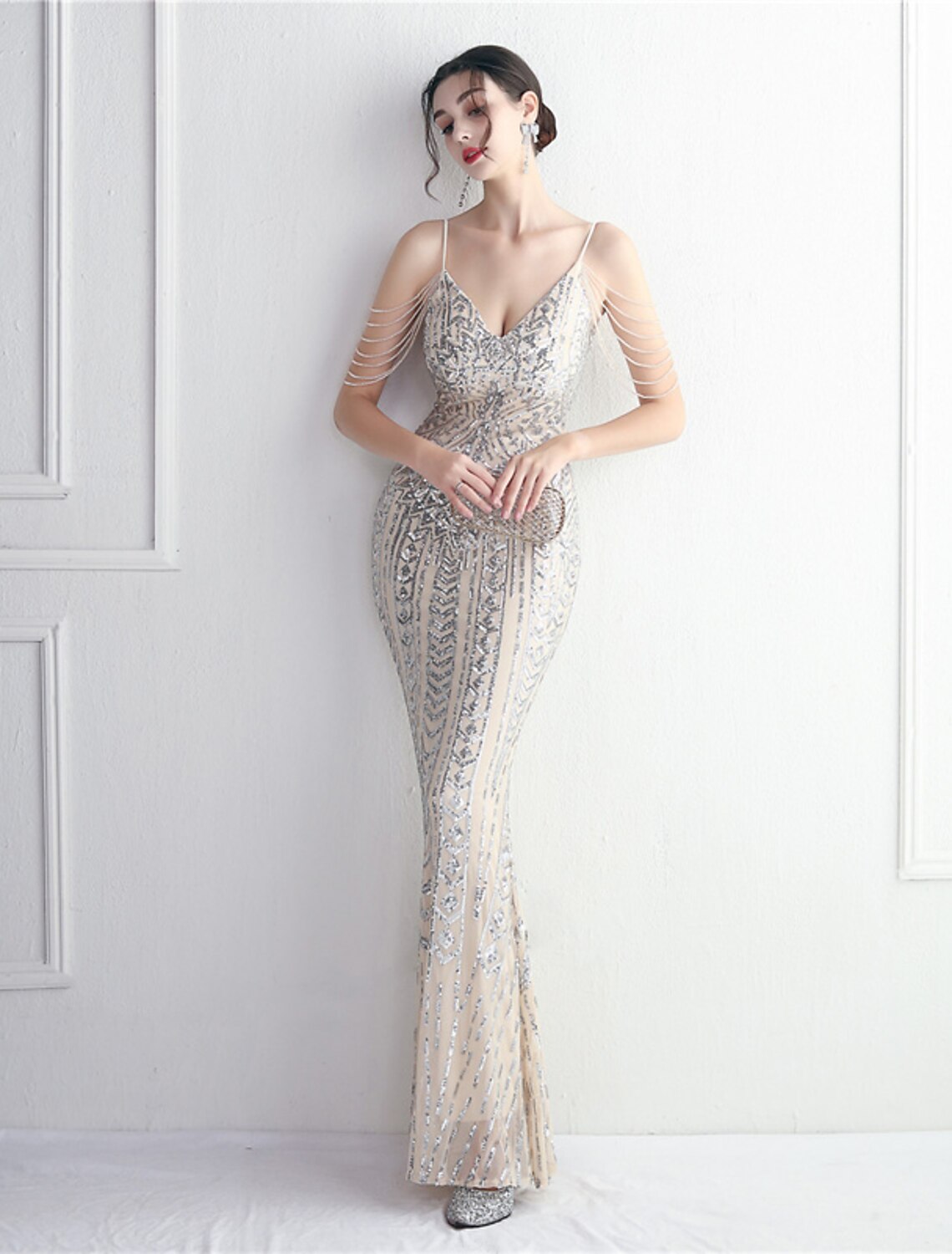 Mermaid / Trumpet Evening Gown Sparkle & Shine Dress Formal Wedding Guest