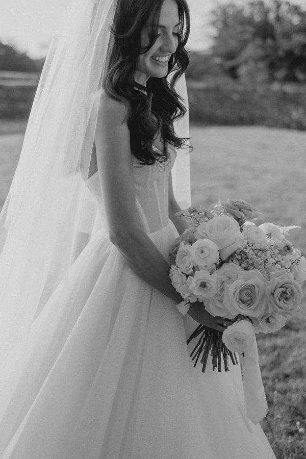 Buyishang Sparkly A-Line Glitter Tulle Sweetheart Wedding Dresses