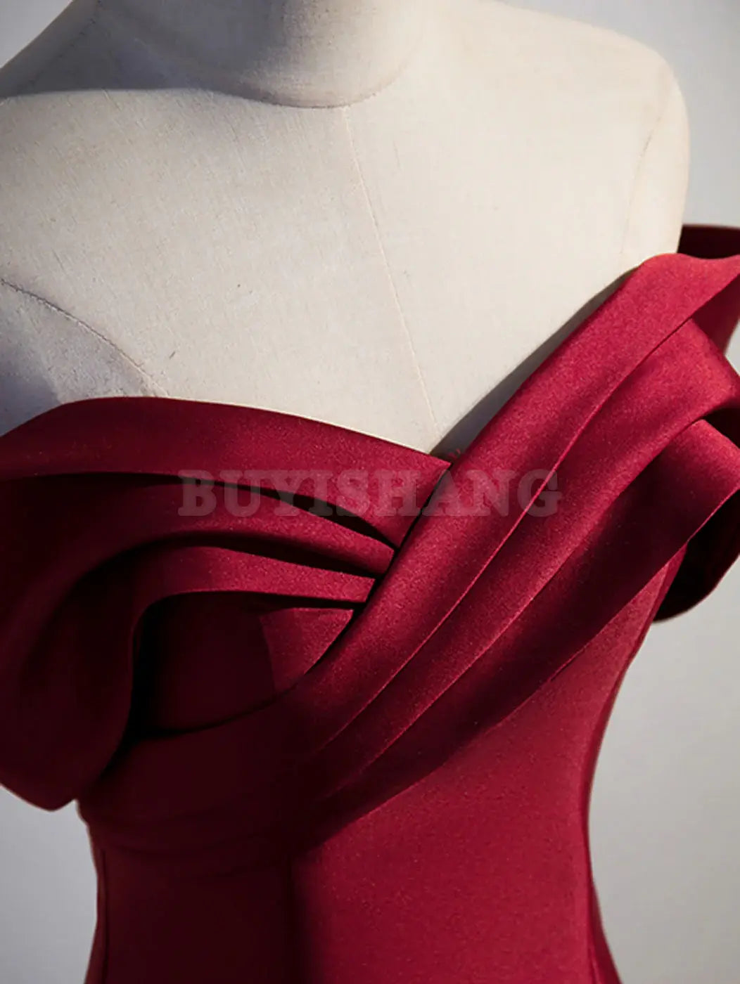 Buyishang A-Line Burgundy Off Shoulder Long Prom Dress Burgundy Evening Dress prom dresses shops