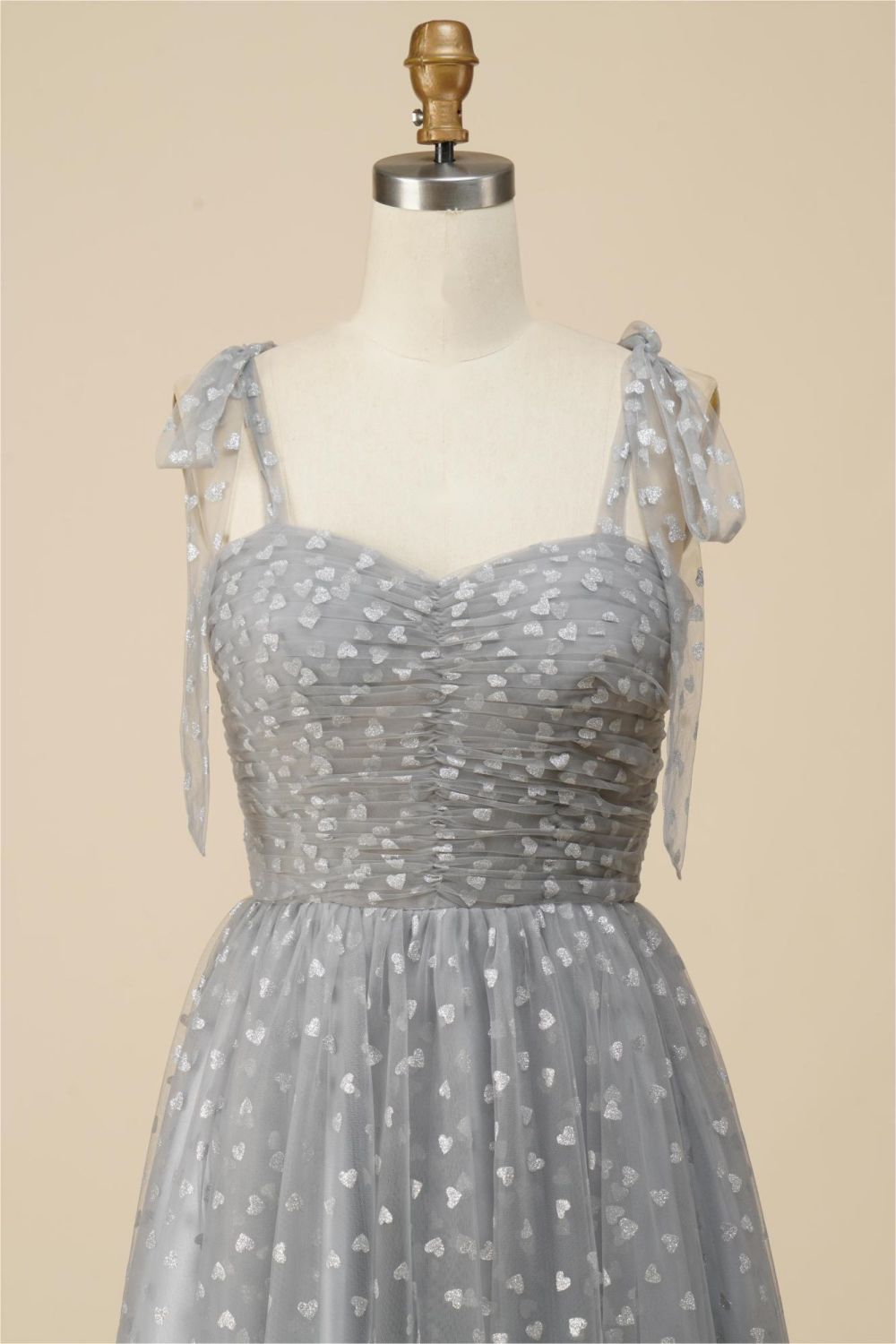 A-Line Tea Length Spaghetti Straps Tulle Party Dress