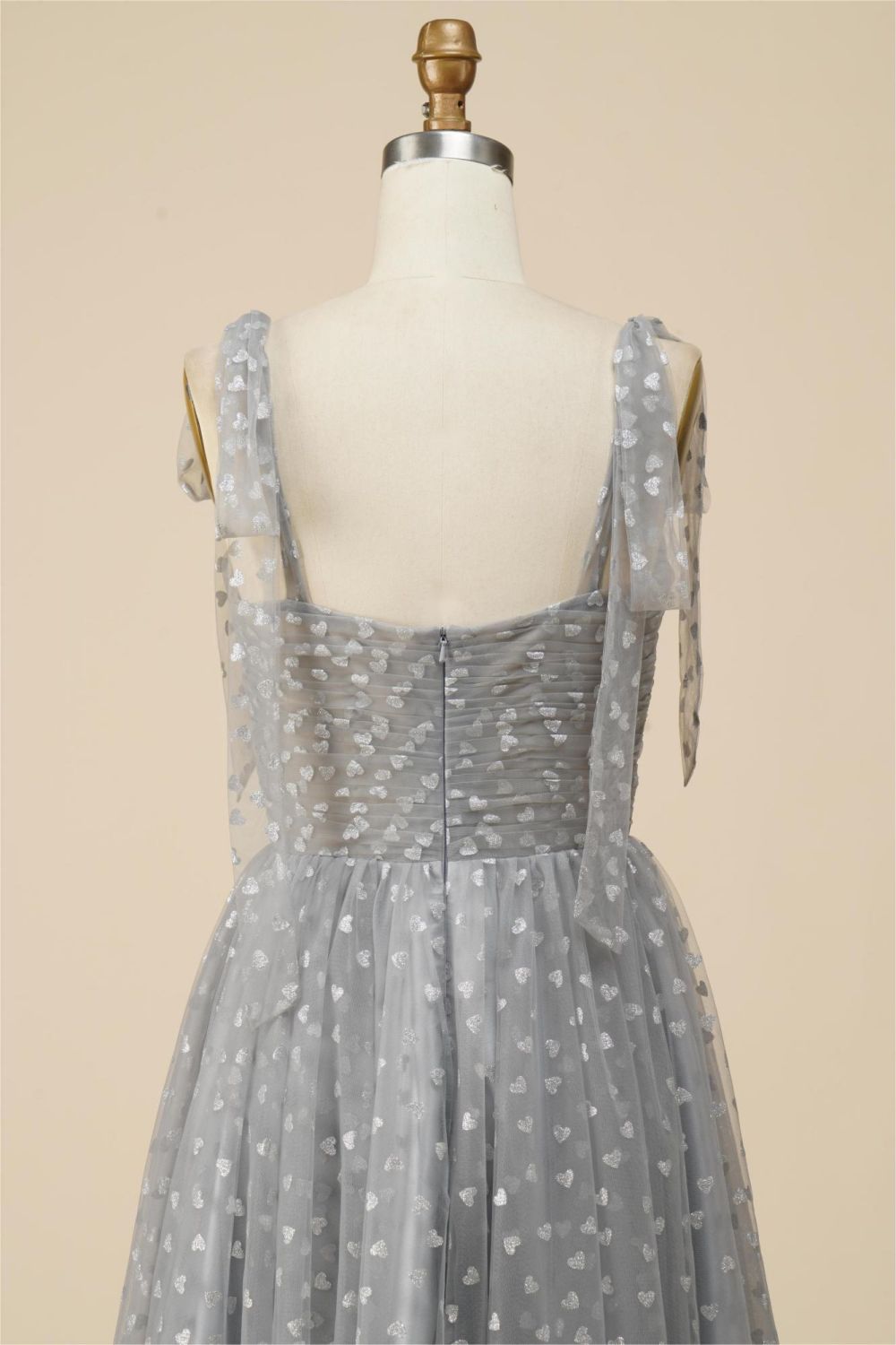 A-Line Tea Length Spaghetti Straps Tulle Party Dress