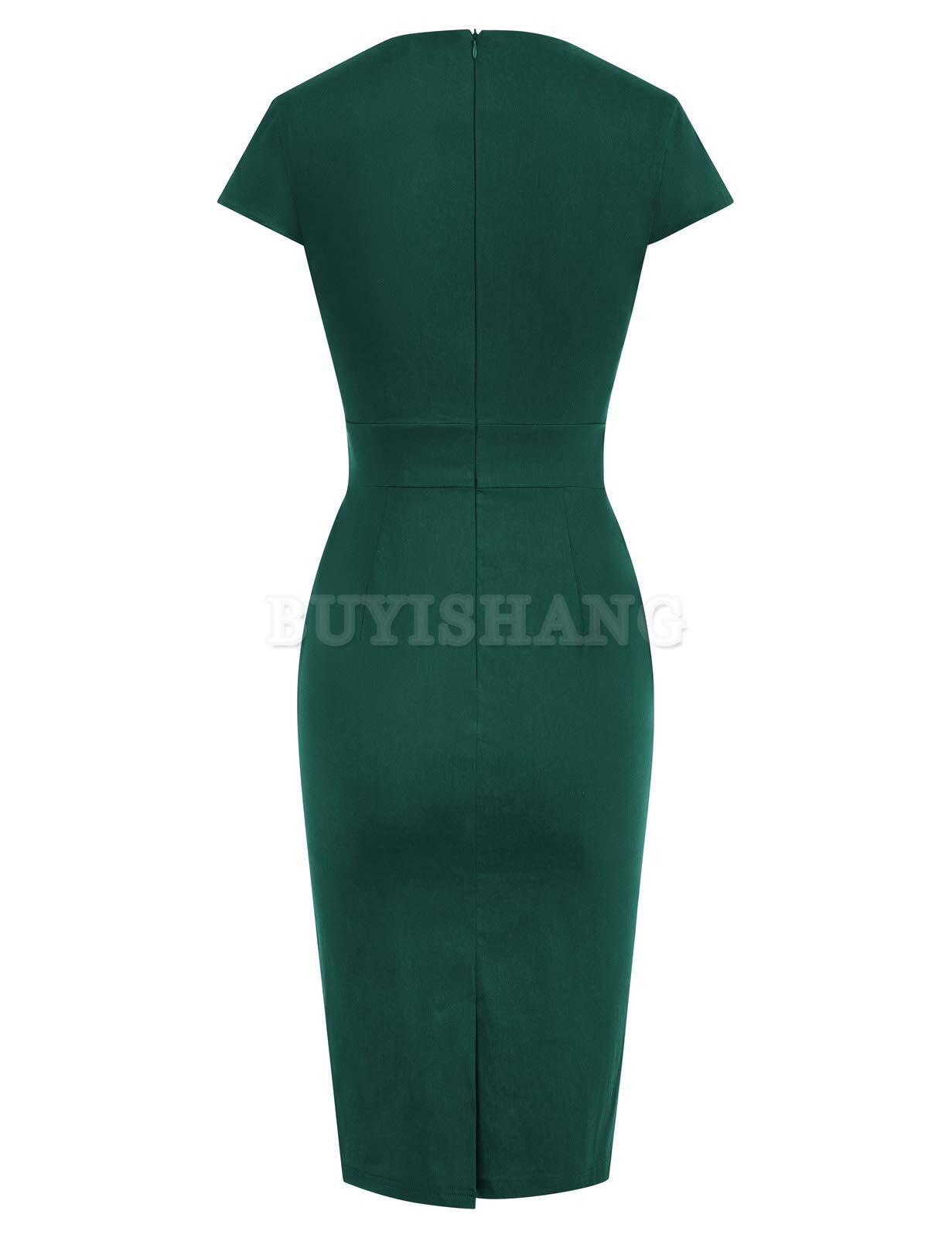 Buyishang Womens 50s 60s Vintage Pencil Dress Bodycon Cap Sleeve Dress prom dresses stores ﻿