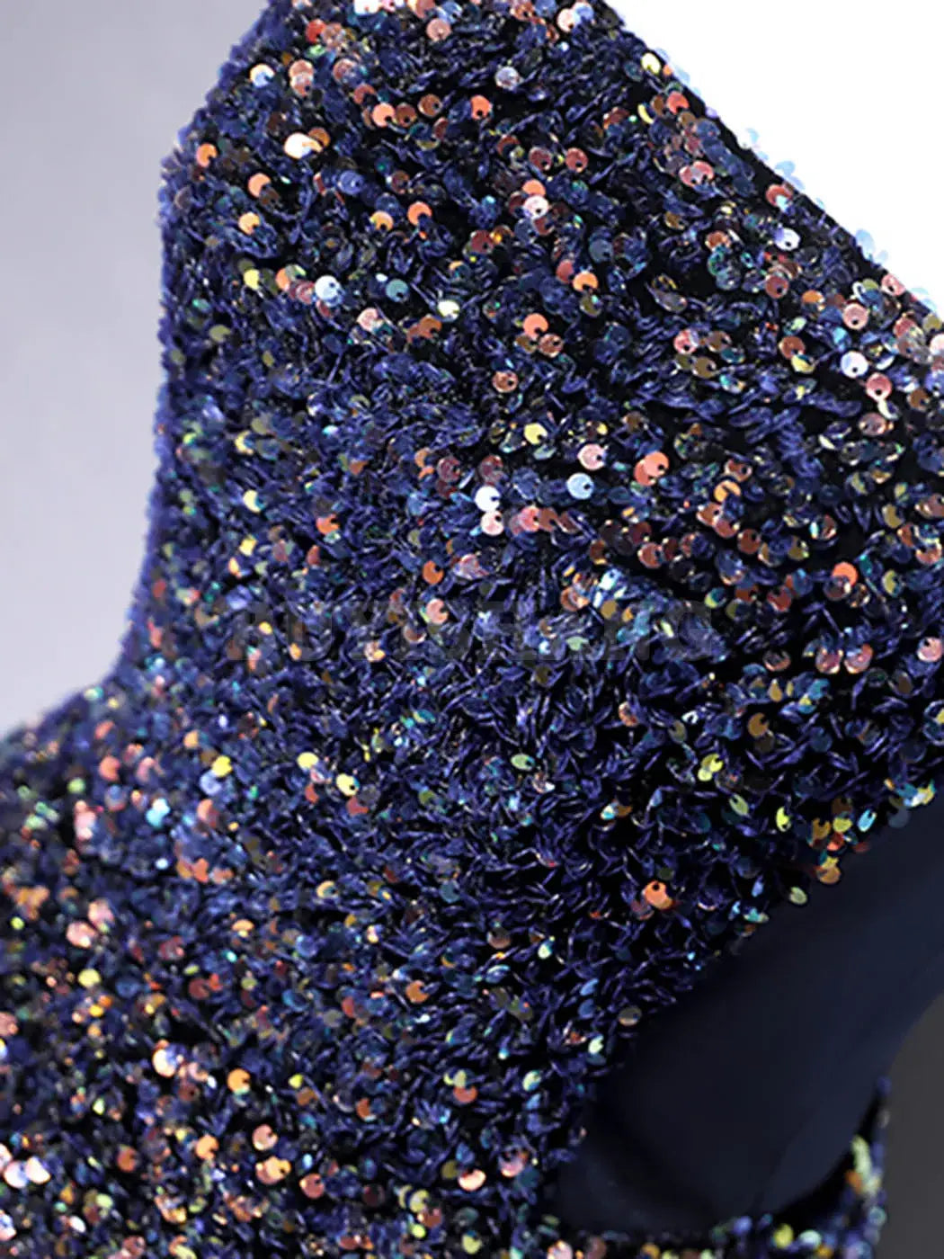 Buyishang Dark Blue A-Line Sequin Lace Short Prom Dress Blue Homecoming Dress prom dresses stores