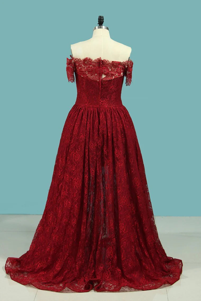 Asymmetrical Party Dresses Long Sleeves Lace&Tulle