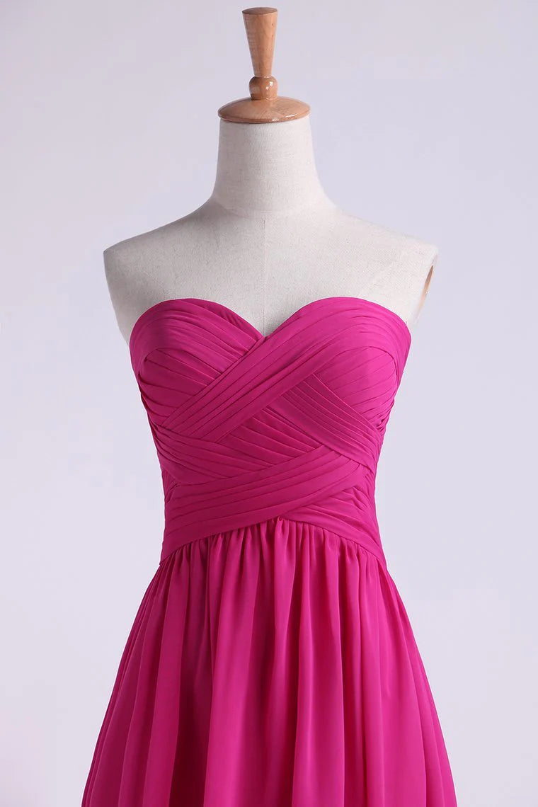 Asymmetrical Party Dresses Sweetheart Chiffon