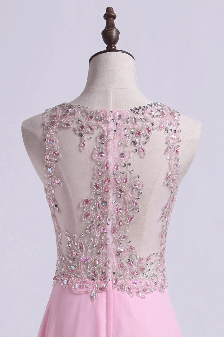 Party Dresses A Line Beaded Bodice Chiffon