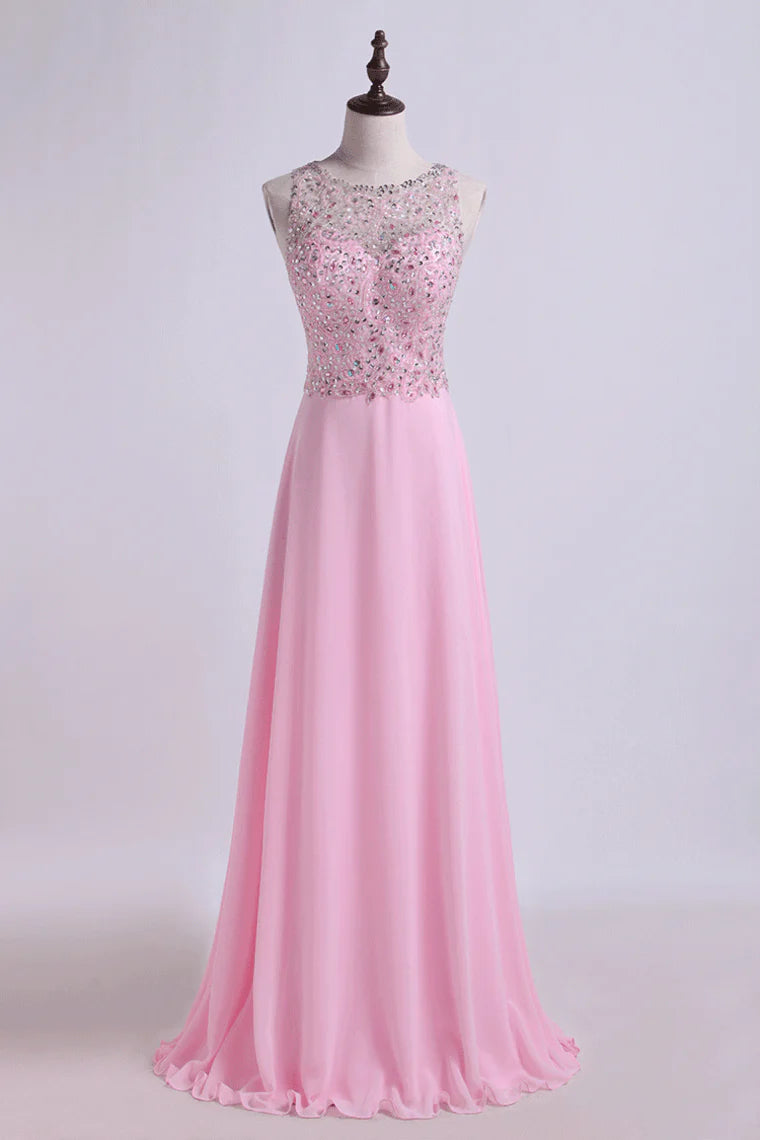 Party Dresses A Line Beaded Bodice Chiffon