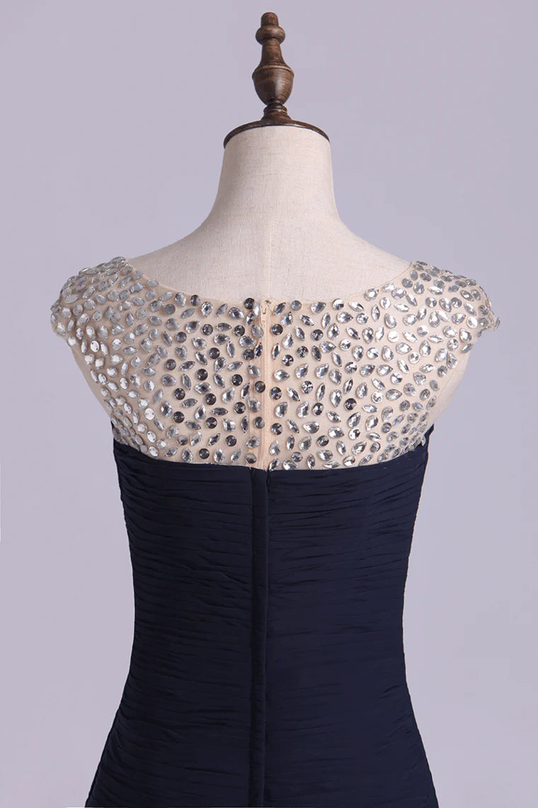 Party Dresses Mermaid Chiffon Floor Length With Beading