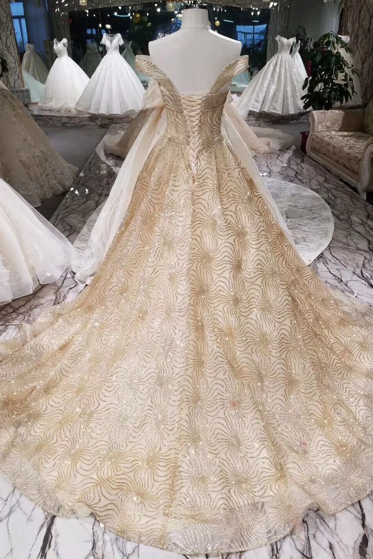 A Line Party Dresses Lace Up Off The Shoulder Bling Bling Lace