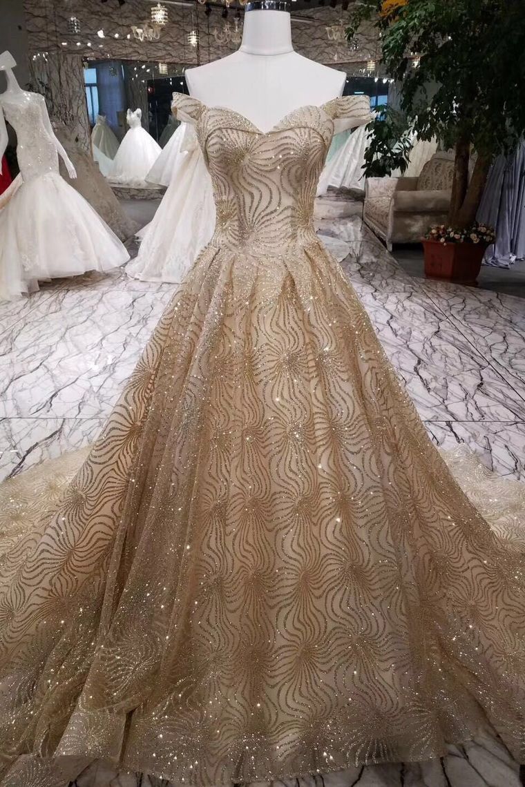 A Line Party Dresses Lace Up Off The Shoulder Bling Bling Lace