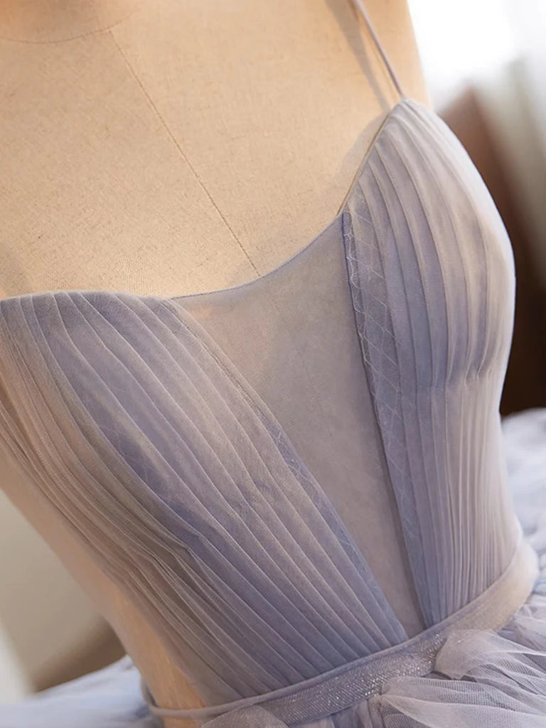 Buyishang Blue Tulle Long Prom Gown Blue Tulle Long Sweet 16 Dress