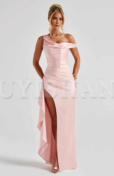 Buyishang Blush high waisted slim fit sleeveless sexy dress for ladies elegant evening dress backless tight summer dress vest