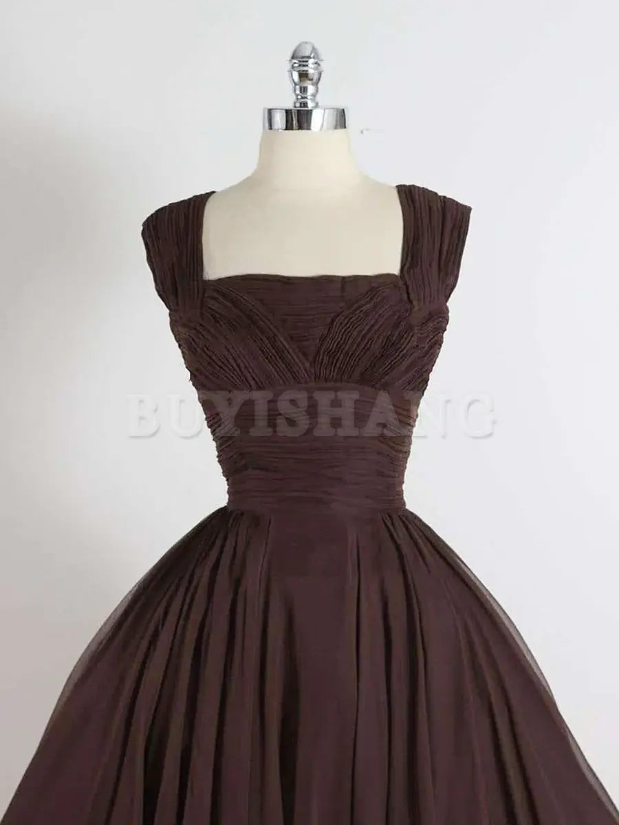 Buyishang Brown A-Line Short Prom Dresses Brown Short Formal Dress prom dresses shops