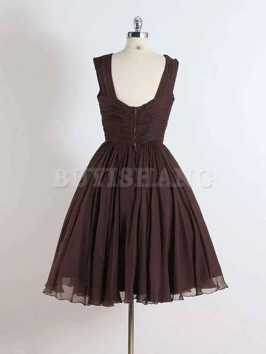Buyishang Brown A-Line Short Prom Dresses Brown Short Formal Dress prom dresses shops