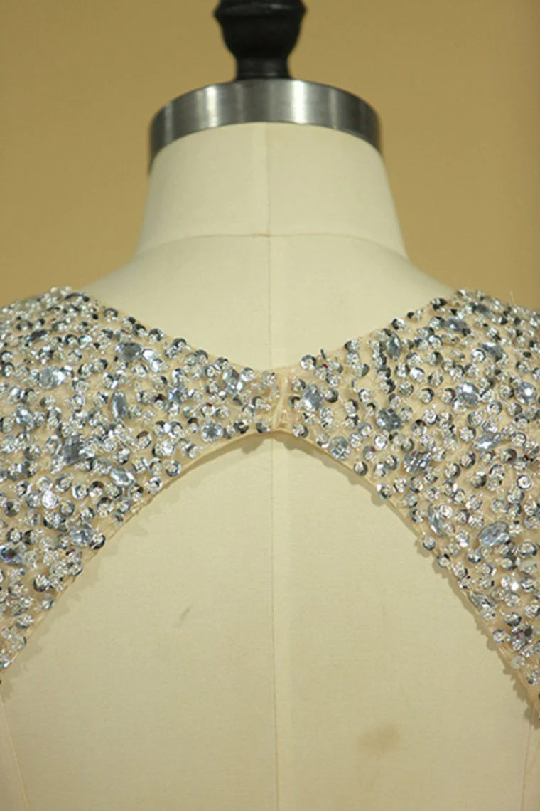 Burgundy Scoop Open Back Beaded Bodice A Line Party Dresses Satin