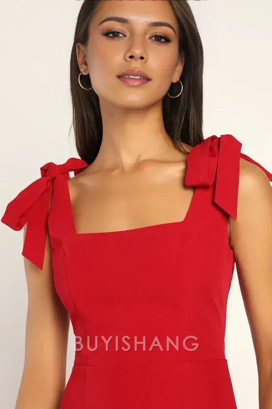 Buyishang Elegant Homecoming Dresses Your Sweetie Wine Red Tie-Strap Mini Dress short for women
