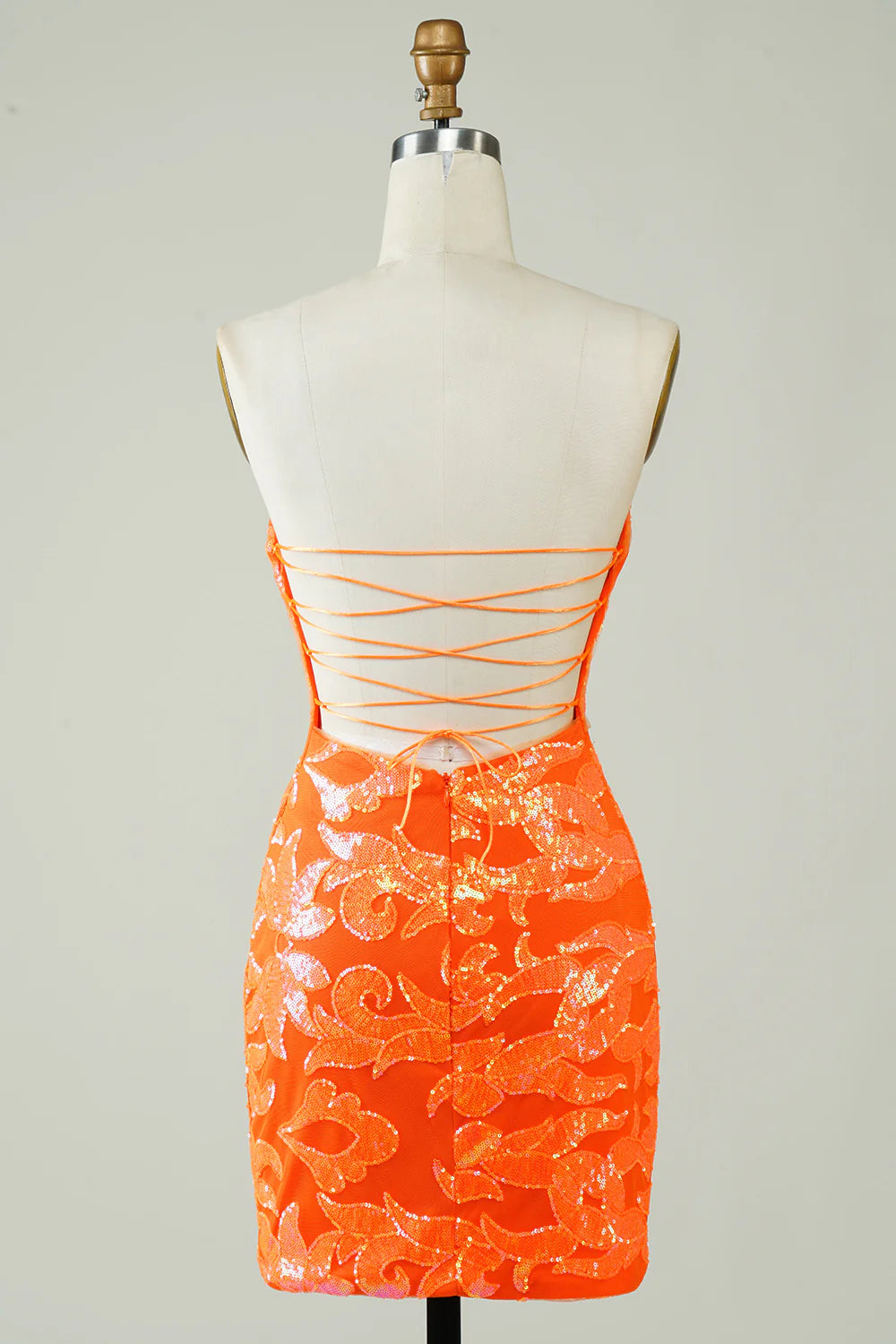 Strapless Orange Tight Homecoming Dress
