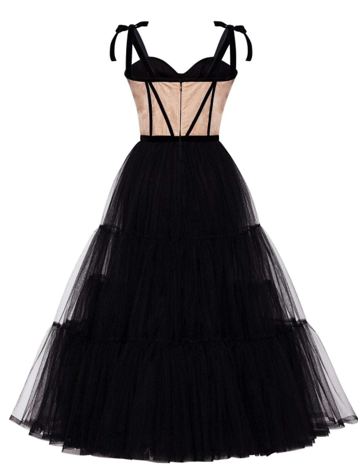 A-Line Cocktail Dresses Party Dress Wedding Guest Cocktail Party Tea Length Sleeveless Sweetheart Wednesday Addams Family Tulle with Pleats Tiered