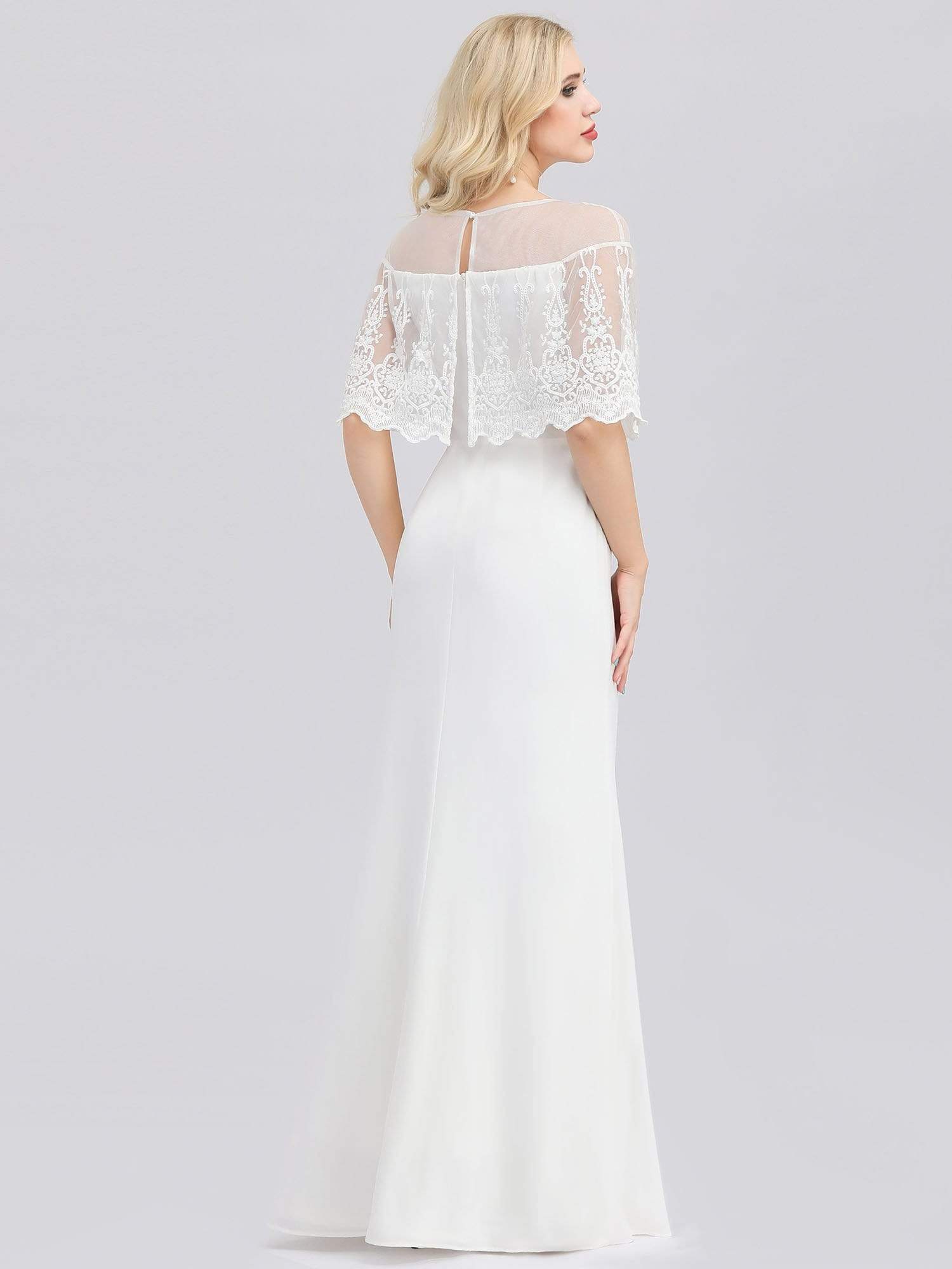 Sweetheart Illusion Neckline Wedding Dress With Ruffle Sleeves