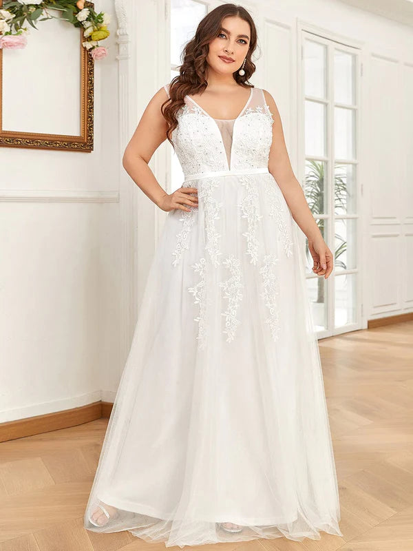 Plus Size Maxi Long Ethereal Tulle Formal Evening Dress
