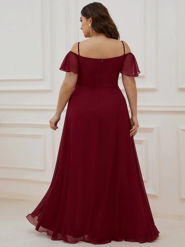 Plus Size Sexy High Slit Long Formal Evening Dresses