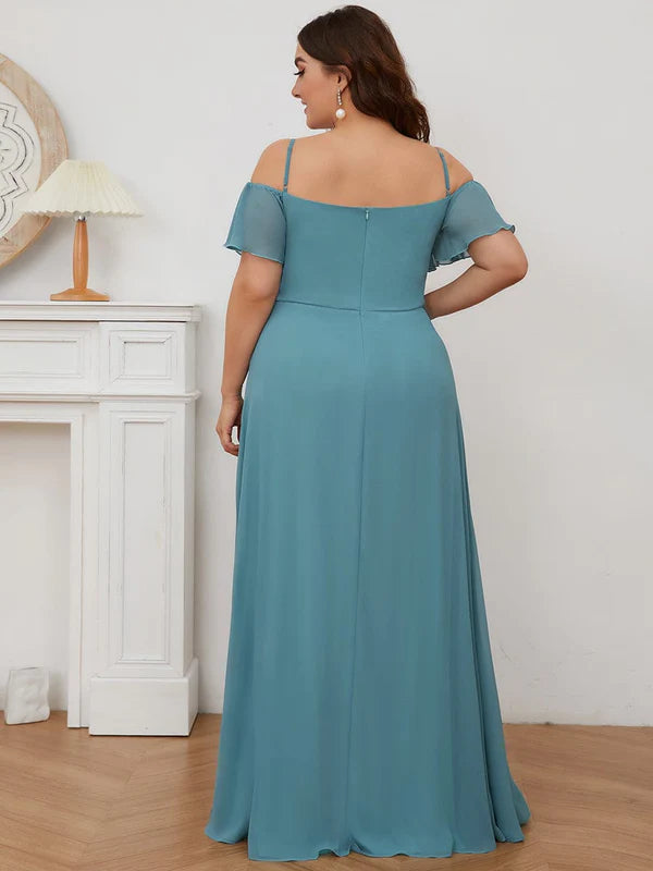 Plus Size Sexy High Slit Long Formal Evening Dresses