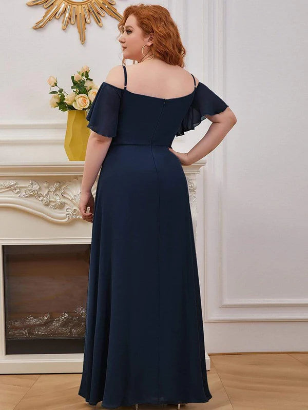 Plus Size Sexy High Slit Long Formal Evening Dresses