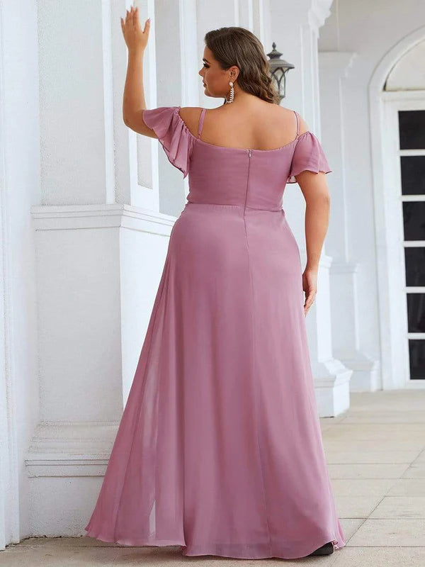 Plus Size Sexy High Slit Long Formal Evening Dresses