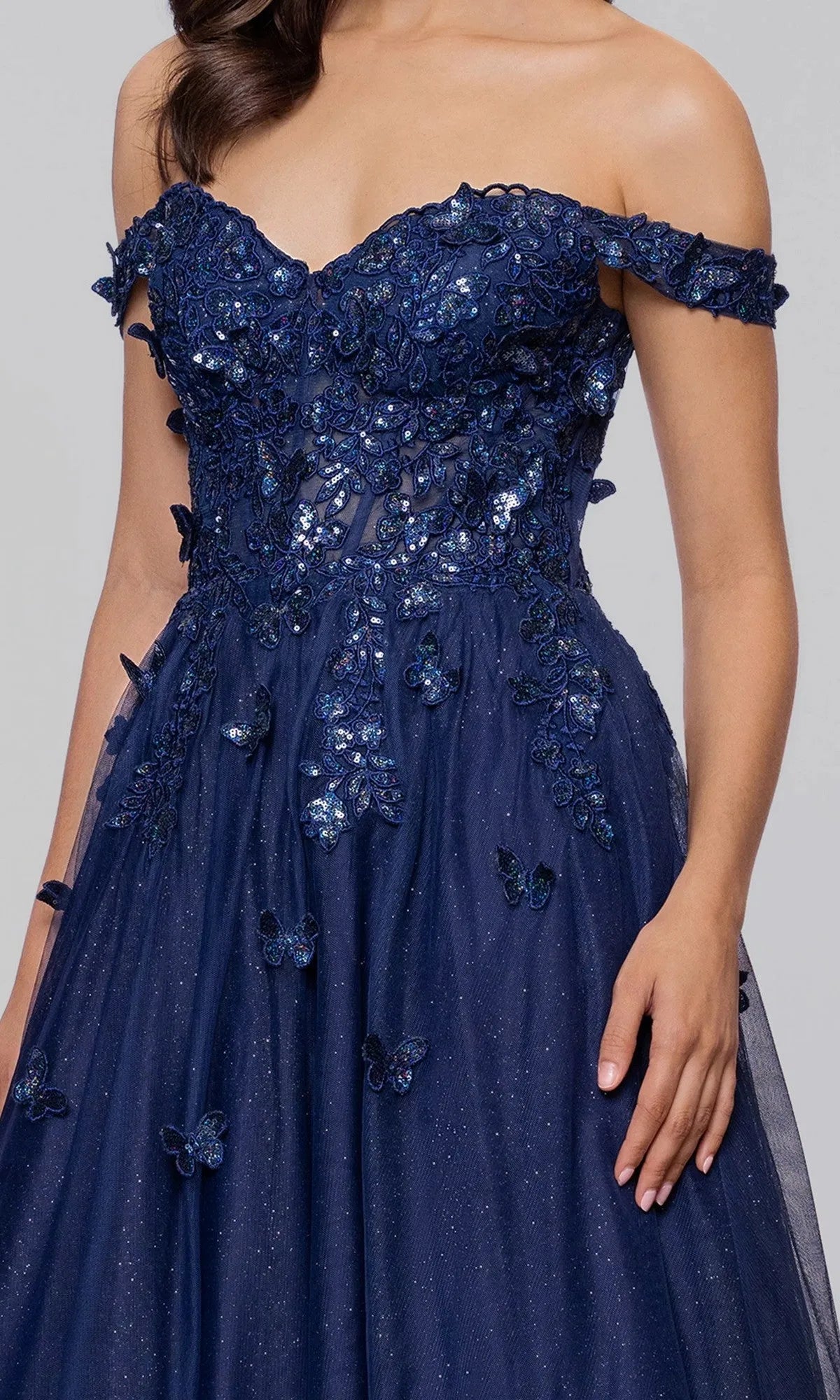 Elegant Ball Gown Sweetheart Off-the-Shoulder Lace-Up Back Floor-Length Prom Dresses