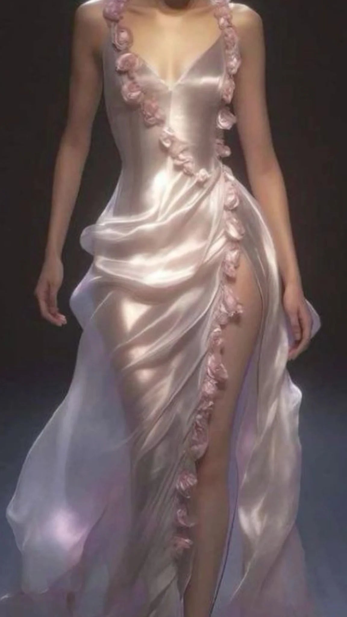 Buyishang Elegant Pretty Sheath Straps Pink Slit Long Prom Dresses Formal Evening Dresses