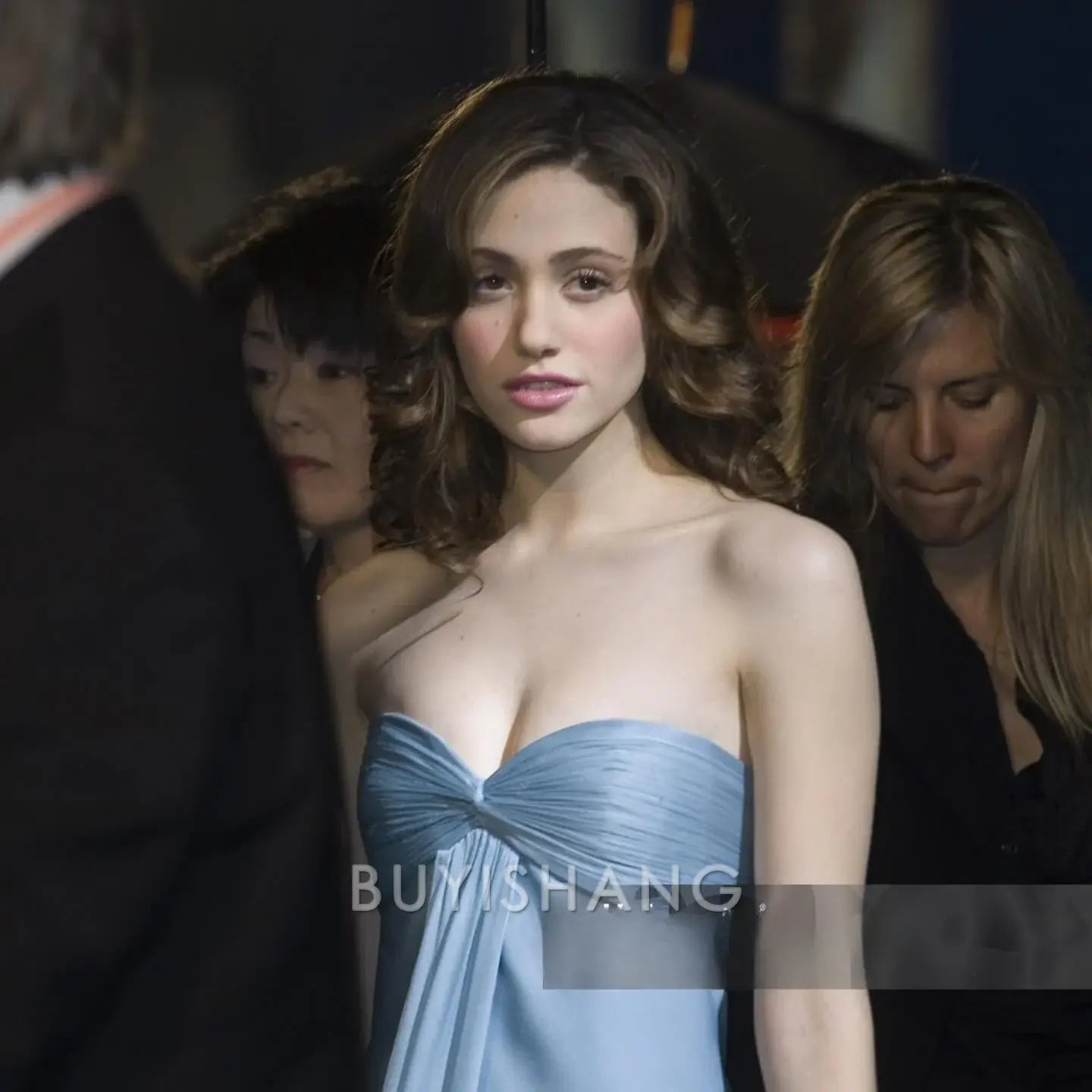 Buyishang Elegant Simple A-Line Sweetheart Blue Satin Long Prom Dresses Formal Evening Dress