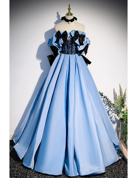 Blue And Black Gothic Ballgown Prom Dress Unique