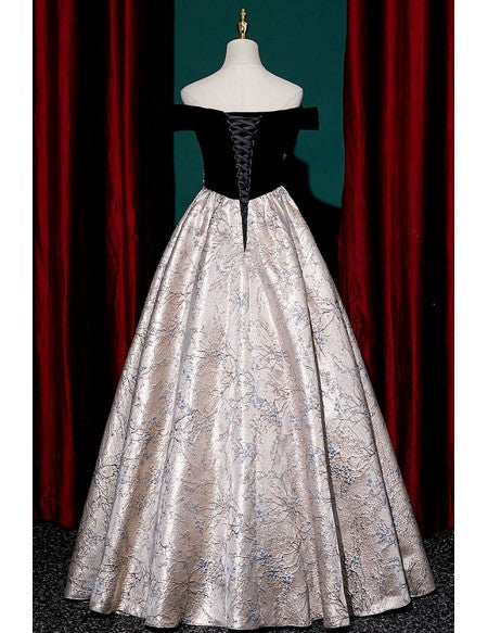 Black Velvet Bling Party Prom Dress with Big Bow