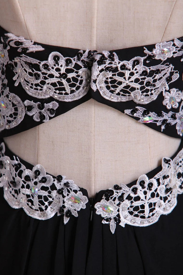 Fascinating Sweetheart A Line Floor Length Party Dresses With Applique Chiffon