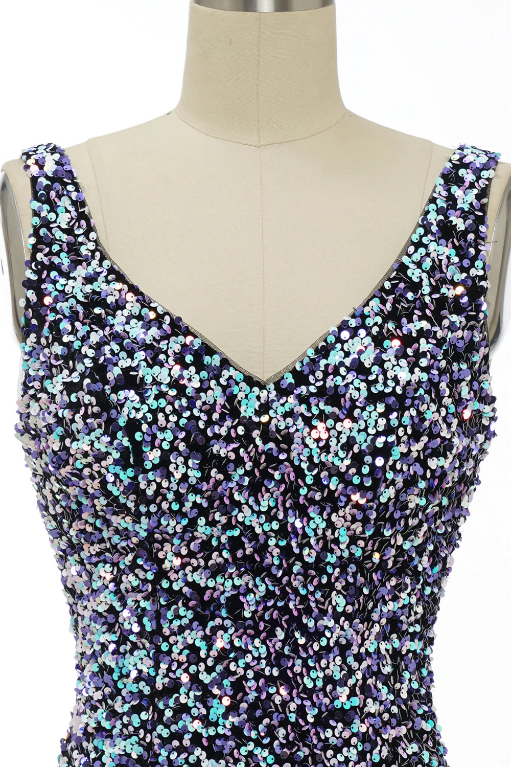 Black Sequin Fitted Homecoming Dress