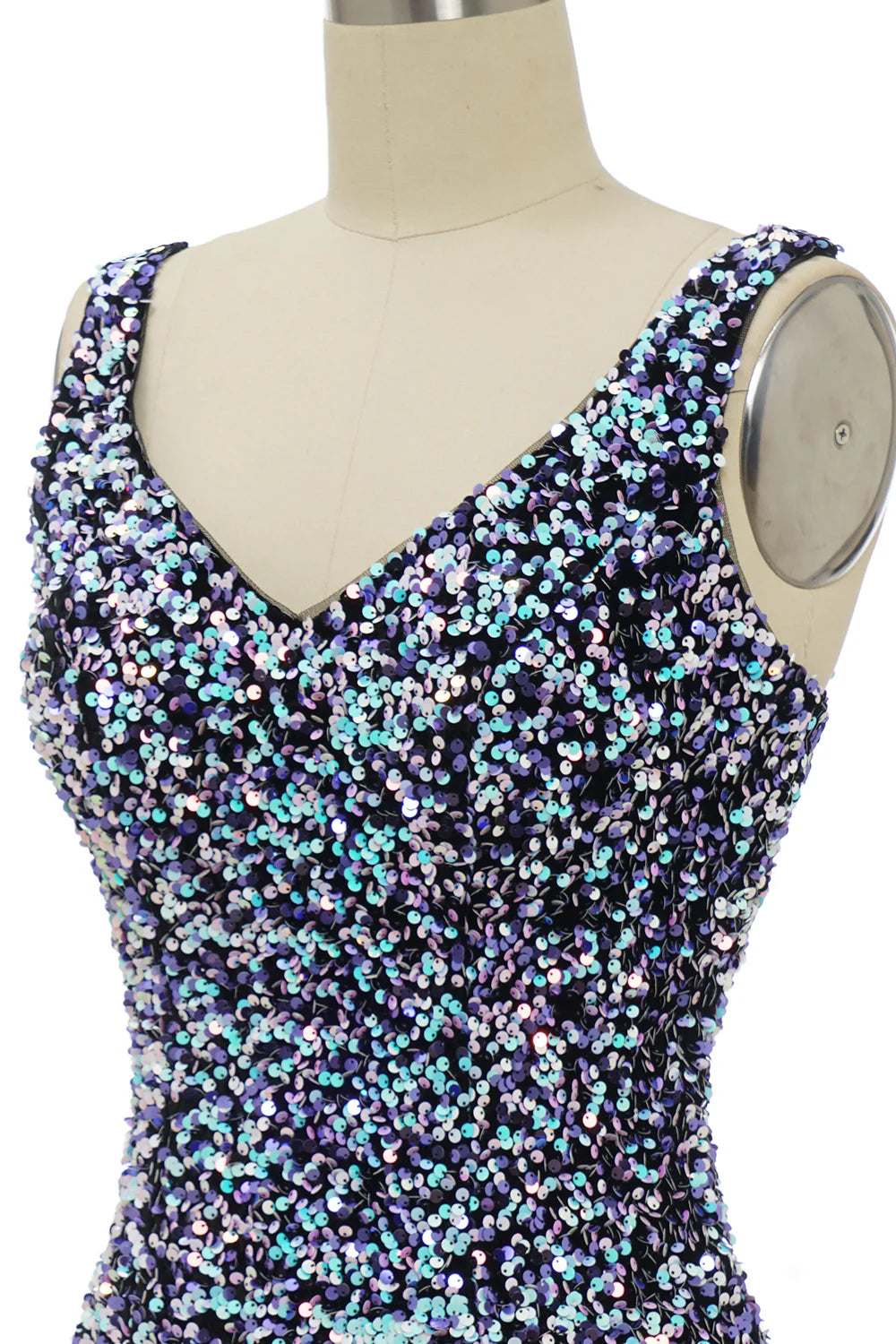 Black Sequin Fitted Homecoming Dress