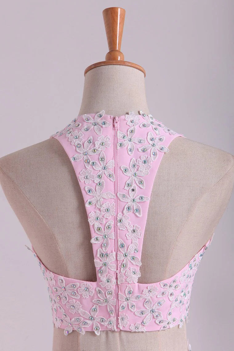 Party Dresses A-Line With Applique Chiffon