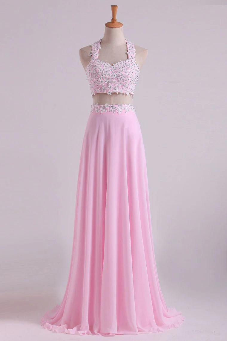 Party Dresses A-Line With Applique Chiffon
