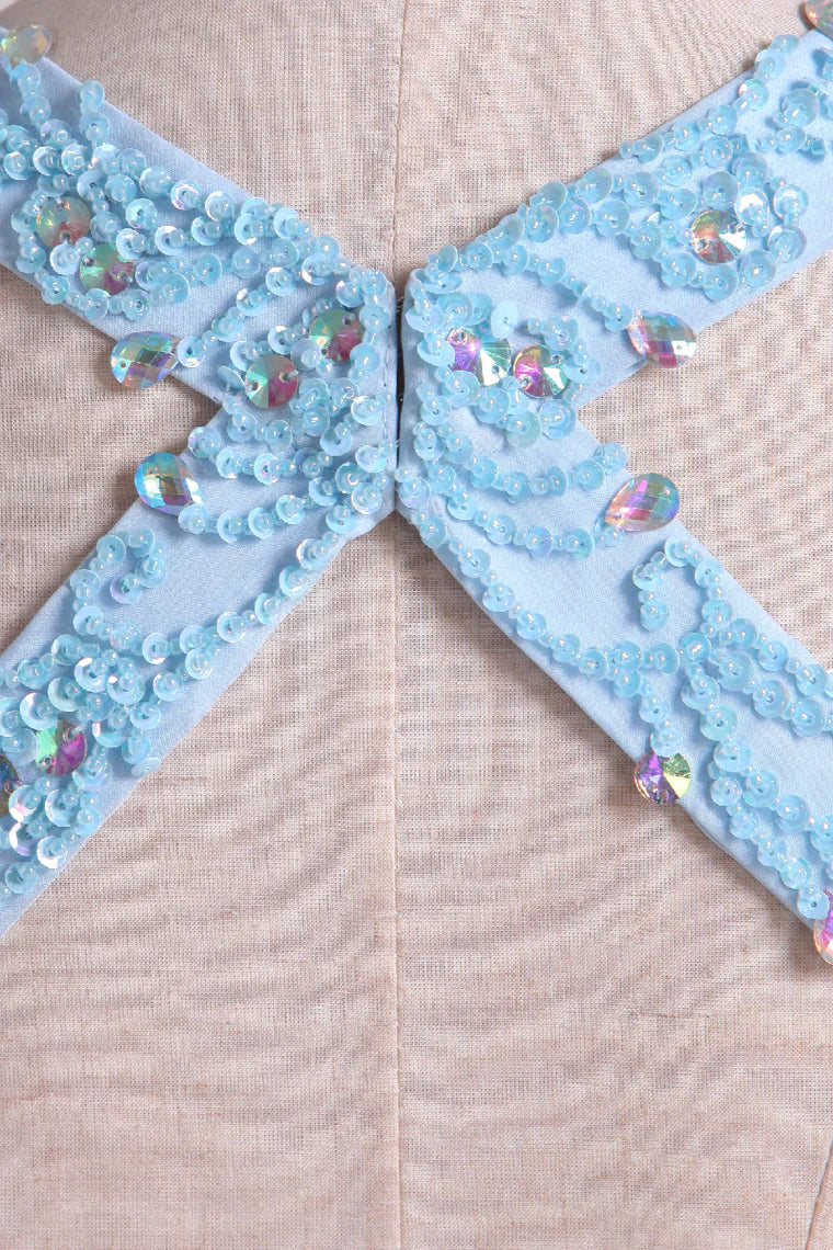 Halter Sheath Party Dresses With Slit And Beading Chiffon Sweep Train