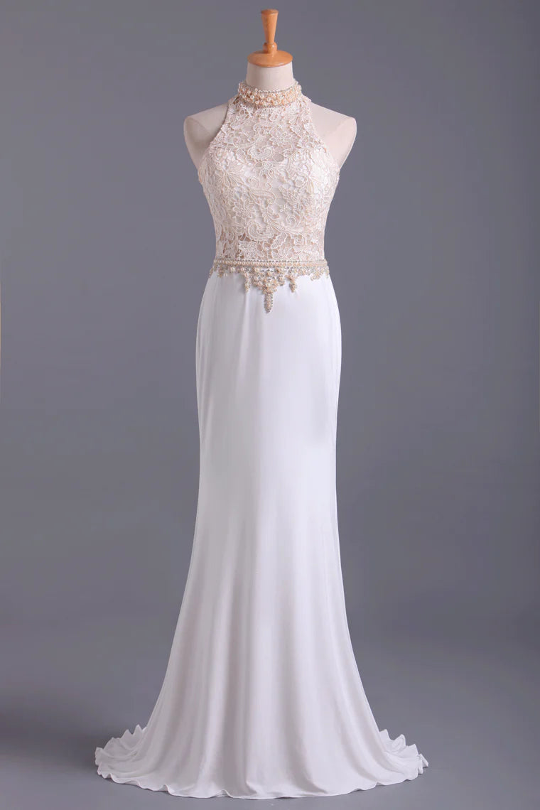 Party Dresses A Line Spandex & Lace With Beads