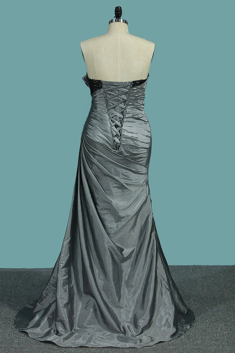 Sale Strapless Taffeta Party Dresses Mermaid Sweep/Brush Classic Style