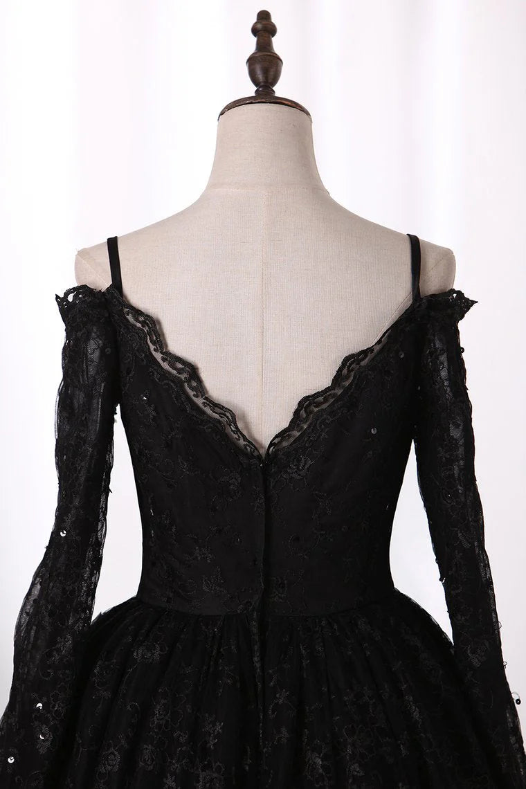 Off The Shoulder With Applique And Beads Sweep Train Party Dress