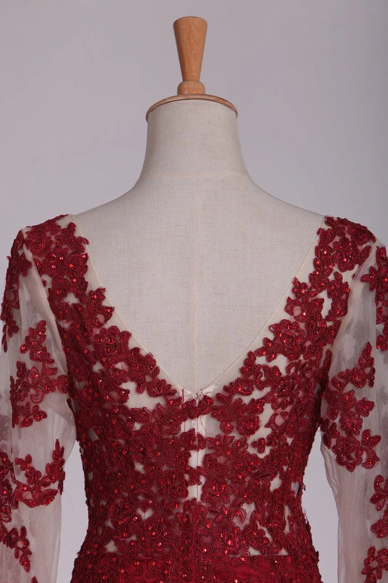 Party Dresses Mermaid/Trumpet Satin With Applique