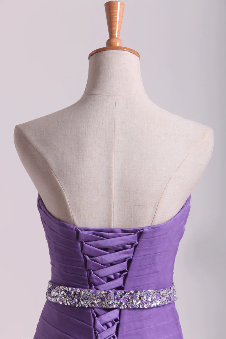 Mermaid Sweetheart Floor Length Party Dresses With Ruffles And Beading Tulle