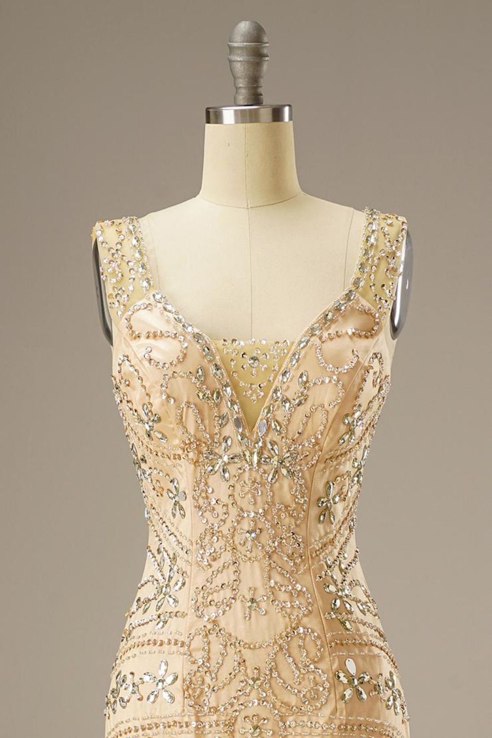 Mermaid Sweep Train Corset Back Long Dress WIth Beading