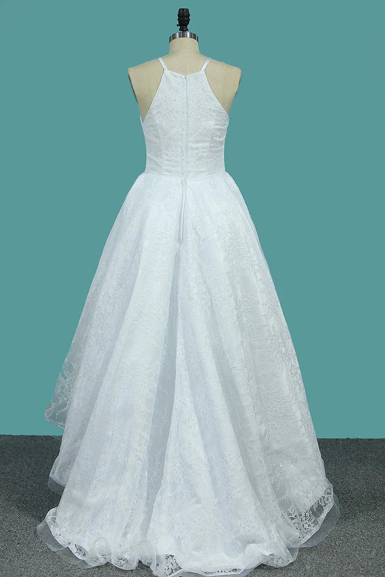 Arrival Lace Halter Party Dress High Low Zipper Up