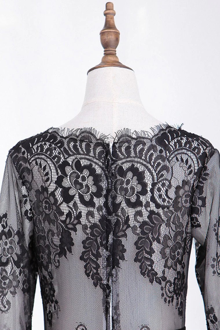 Party Dresses V Neck Satin 3/4 Length Sleeves With Applique