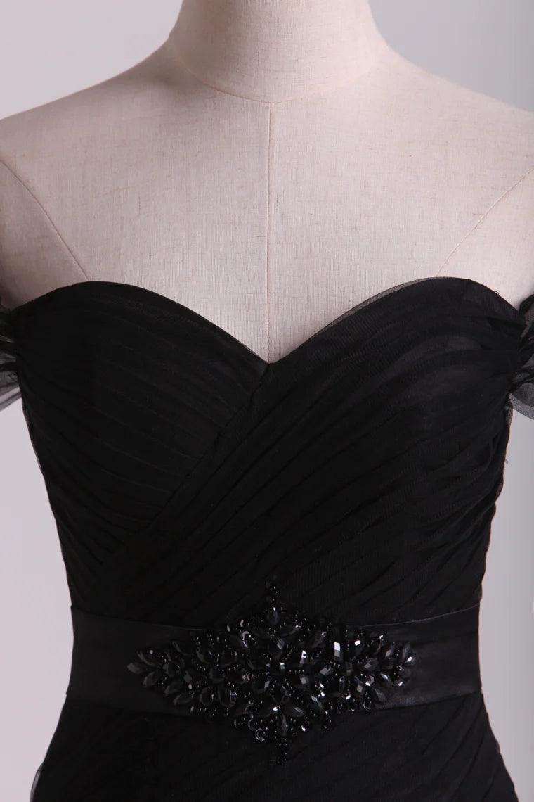 Off The Shoulder Party Dresses Mermaid Train Floor Length With Beading