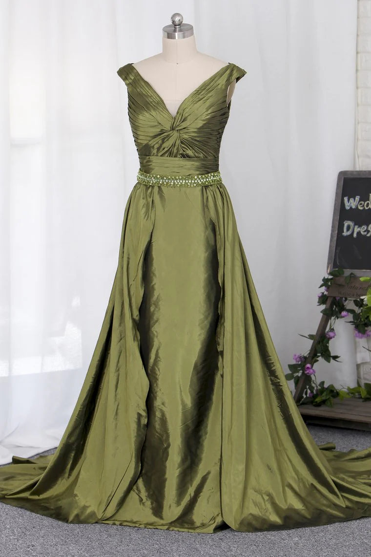 Party Dresses Taffeta Sweep Train Detachable